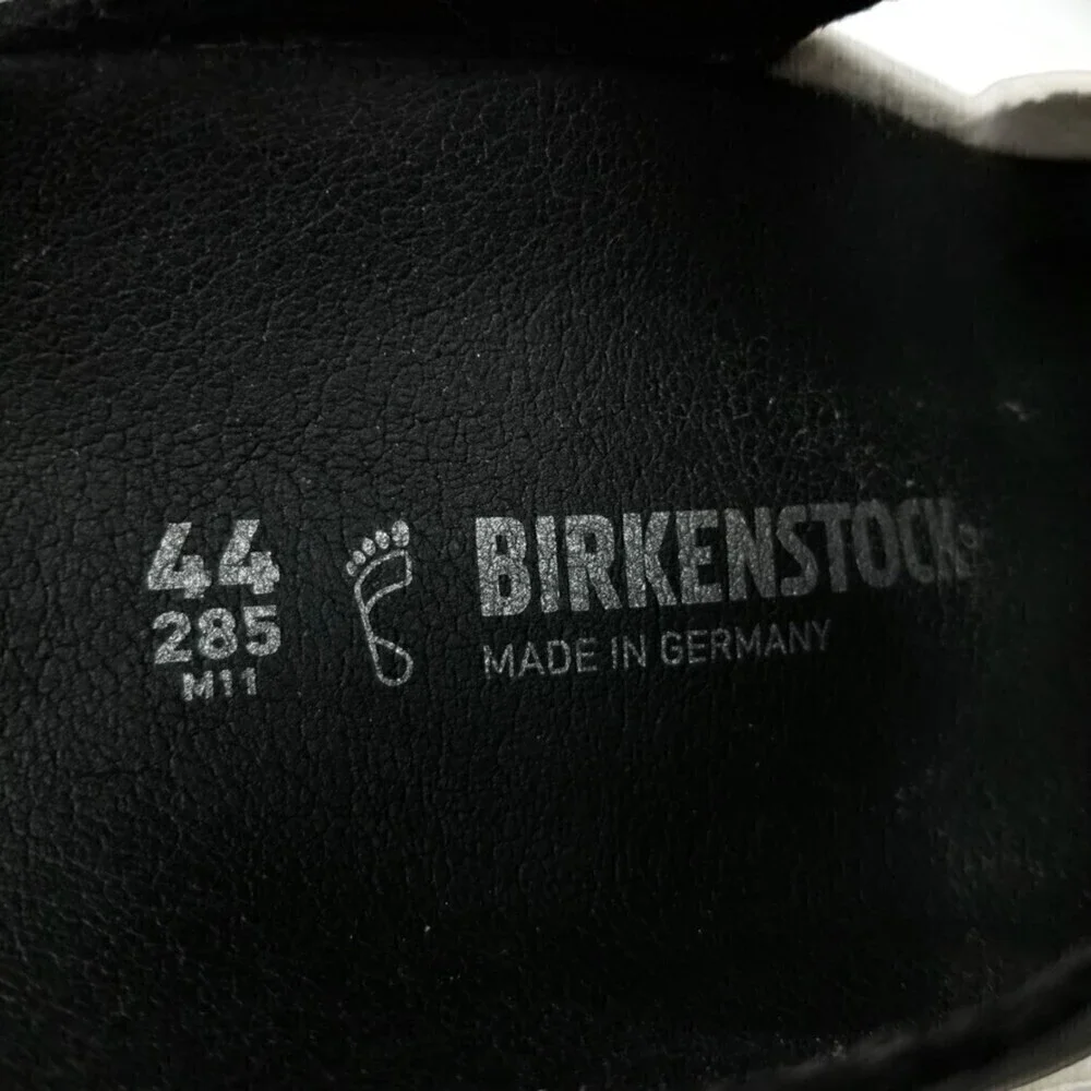 NEW Birkenstock Arizona Two Strap Color Block Buckle Sandals Black White Mens 11